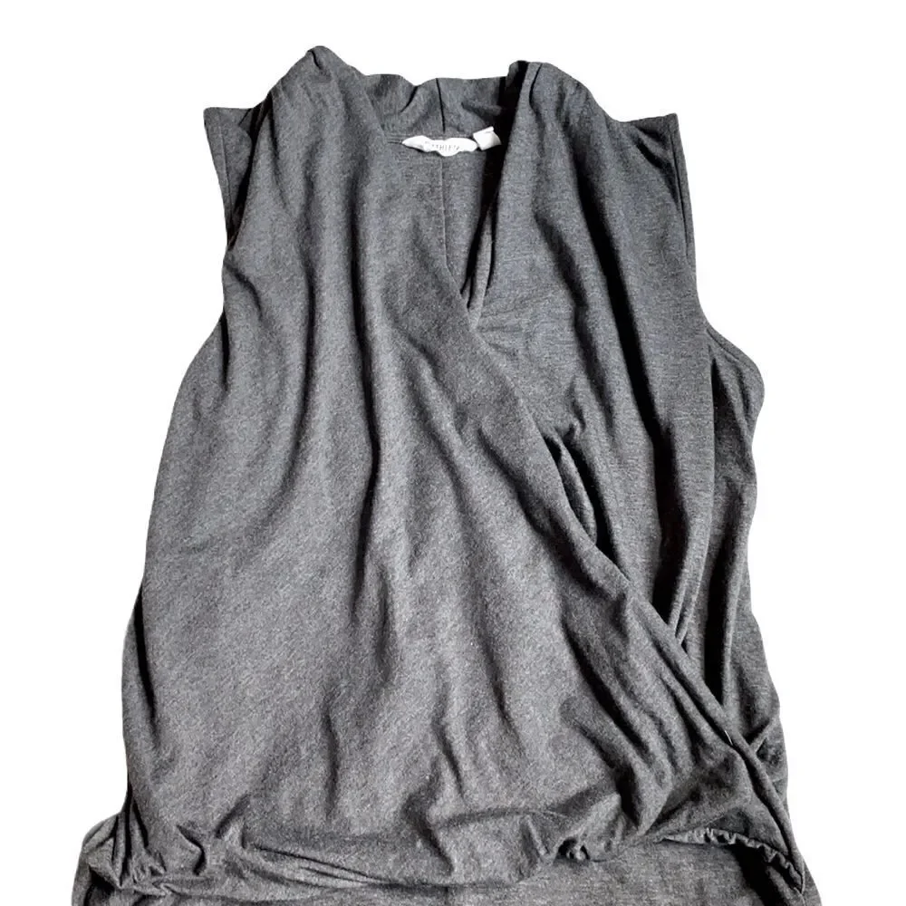 Athleta Gray Sleeveless Mini Dress XS V Neck Wrap Casual